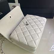 Kitlife Chanel Flap Bag With Top Handle Lambskin White with Silver Hardware - 27 × 17 × 12 cm - 2