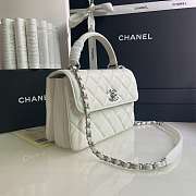 Kitlife Chanel Flap Bag With Top Handle Lambskin White with Silver Hardware - 27 × 17 × 12 cm - 3