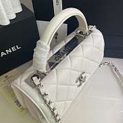 Kitlife Chanel Flap Bag With Top Handle Lambskin White with Silver Hardware - 27 × 17 × 12 cm - 6