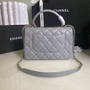 Kitlife Chanel Flap Bag With Top Handle Lambskin Grey with Gold Hardware - 27 × 17 × 12 cm - 5