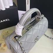 Kitlife Chanel Flap Bag With Top Handle Lambskin Grey with Silver Hardware - 27 × 17 × 12 cm - 2