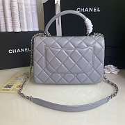 Kitlife Chanel Flap Bag With Top Handle Lambskin Grey with Silver Hardware - 27 × 17 × 12 cm - 4