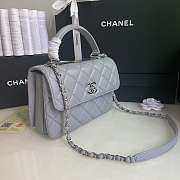 Kitlife Chanel Flap Bag With Top Handle Lambskin Grey with Silver Hardware - 27 × 17 × 12 cm - 6