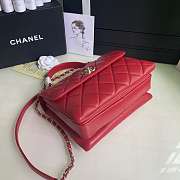 Kitlife Chanel Flap Bag With Top Handle Lambskin Red with Gold Hardware - 27 × 17 × 12 cm - 4