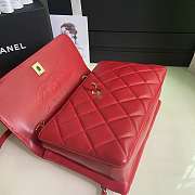 Kitlife Chanel Flap Bag With Top Handle Lambskin Red with Gold Hardware - 27 × 17 × 12 cm - 6