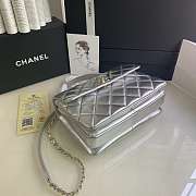 Kitlife Chanel Flap Bag With Top Handle Lambskin Silver with Gold Hardware - 27 × 17 × 12 cm - 4