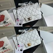 Kitlife Chanel Classic Flap Bag Caviar White In Silver/Gold Hardware - 20cm - 1