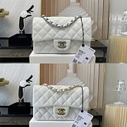 Kitlife Chanel Classic Flap Bag Lambskin White In Silver/Gold Hardware - 20cm - 1