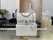 Kitlife Chanel Classic Flap Bag Lambskin White In Silver/Gold Hardware - 20cm - 4