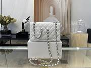 Kitlife Chanel Classic Flap Bag Lambskin White In Silver/Gold Hardware - 20cm - 6