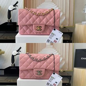 Kitlife Chanel Classic Flap Bag Lambskin Pink In Silver/Gold Hardware - 20cm