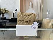 Kitlife Chanel Classic Flap Bag Lambskin Beige In Silver/Gold Hardware - 20cm - 5