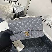 Kitlife Chanel Classic Flap Bag Lambskin Grey In Silver/Gold Hardware - 20cm - 5