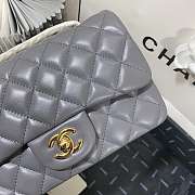 Kitlife Chanel Classic Flap Bag Lambskin Grey In Silver/Gold Hardware - 20cm - 4