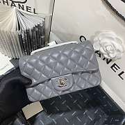 Kitlife Chanel Classic Flap Bag Lambskin Grey In Silver/Gold Hardware - 20cm - 2
