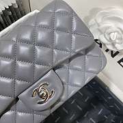 Kitlife Chanel Classic Flap Bag Lambskin Grey In Silver/Gold Hardware - 20cm - 3