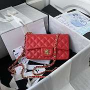 Kitlife Chanel Classic Flap Bag Lambskin Red In Silver/Gold Hardware - 20cm - 6