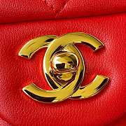 Kitlife Chanel Classic Flap Bag Lambskin Red In Silver/Gold Hardware - 20cm - 3