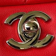 Kitlife Chanel Classic Flap Bag Lambskin Red In Silver/Gold Hardware - 20cm - 2