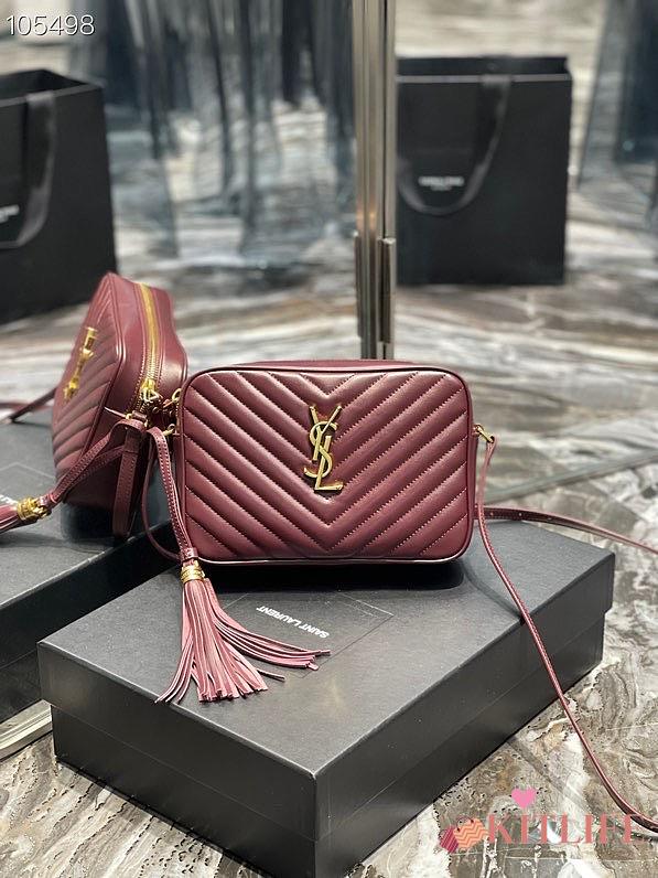 Kitlife YSL Lou Camera Bag In Matte Leather Burgundy - 520534 - 23x16x6cm - 1