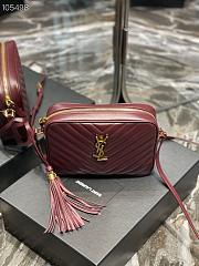 Kitlife YSL Lou Camera Bag In Matte Leather Burgundy - 520534 - 23x16x6cm - 3