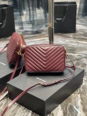 Kitlife YSL Lou Camera Bag In Matte Leather Burgundy - 520534 - 23x16x6cm - 2