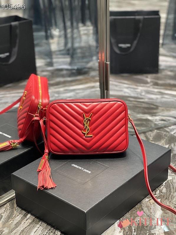 Kitlife YSL Lou Camera Bag In Matte Leather Red - 520534 - 23x16x6cm - 1