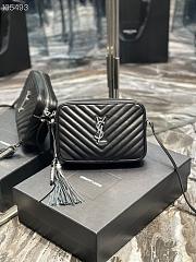 Kitlife YSL Lou Camera Bag In Matte Leather Black In Silver Hardware - 520534 - 23x16x6cm - 1