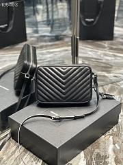 Kitlife YSL Lou Camera Bag In Matte Leather Black In Silver Hardware - 520534 - 23x16x6cm - 4