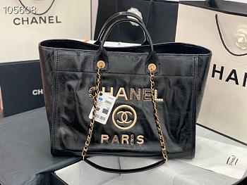 Kitlife Chanel Shopping Calfskin Black Bag - 66941#- 40X31X21CM