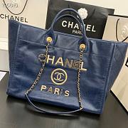 Kitlife Chanel Shopping Calfskin Blue Bag - 66941#- 40X31X21CM - 1
