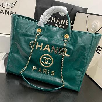 Kitlife Chanel Shopping Calfskin Green Bag - 66941#- 40X31X21CM