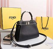 Kitlife Fendi Peekaboo Mini Black Full Grain Leather Bag - 8BN244 - 23x11x18cm - 5