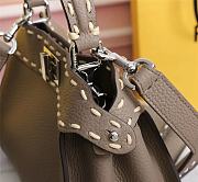Kitlife Fendi Peekaboo Mini Gray Full Grain Leather Bag - 8BN244 - 23x11x18cm - 3