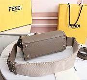 Kitlife Fendi Peekaboo Mini Gray Full Grain Leather Bag - 8BN244 - 23x11x18cm - 4