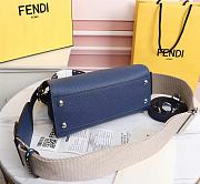 Kitlife Fendi Peekaboo Mini Blue Full Grain Leather Bag - 8BN244 - 23x11x18cm - 5