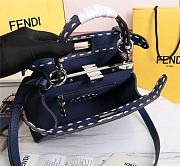 Kitlife Fendi Peekaboo Mini Blue Full Grain Leather Bag - 8BN244 - 23x11x18cm - 4