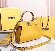 Kitlife Fendi Peekaboo Mini Yellow Full Grain Leather Bag - 8BN244 - 23x11x18cm - 5