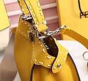 Kitlife Fendi Peekaboo Mini Yellow Full Grain Leather Bag - 8BN244 - 23x11x18cm - 4