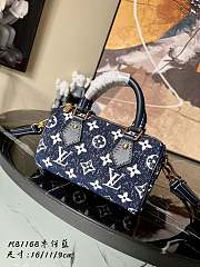 Kitlife Louis Vuitton Small Speedy Handbag Blue Monogram Canvas - M81168 - 16.0 x 11.0 x 9.0 cm - 1