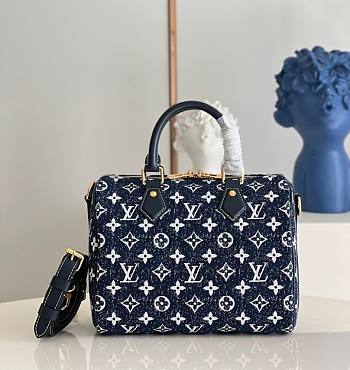 Kitlife Louis Vuitton Speedy Denim Blue Handbag - M59631 - 25 x 17 x 10.5 cm