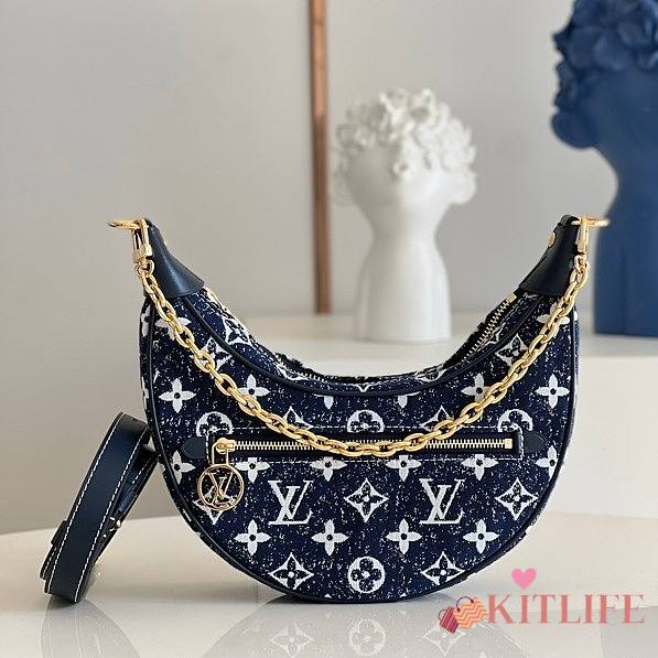Kitlife Louis Vuitton Loop Baguette Handbag Denim Blue  - M59609 - 25 x 19 x 15 cm - 1