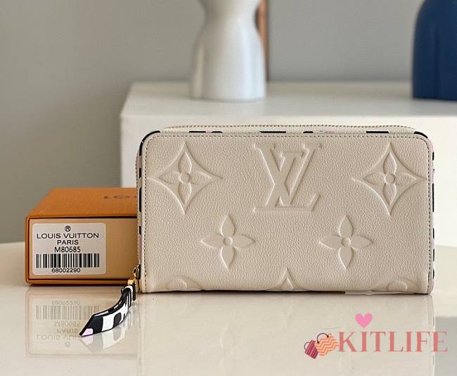 Kitlife Louis Vuitton Zippy Wallet Monogram Empreinte Leather White - M80685 - 19.5 x 10.5 x 2.5 - 1