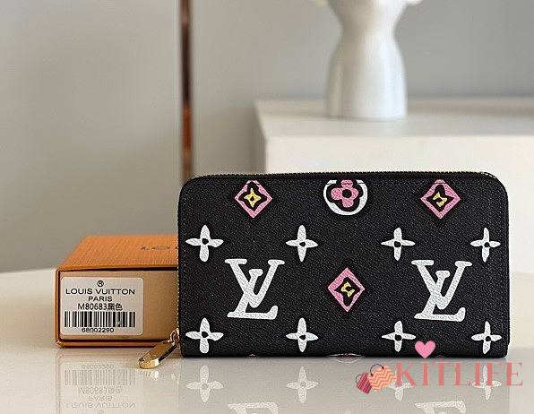 Kitlife Louis Vuitton Zippy Wallet Black Leopard Print - M80755 - 19.5 x 10.5 x 2.5 - 1