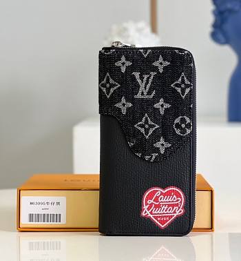 Kitlife Louis Vuitton Zippy Wallet Black Denim– M63095 - 20×10cm