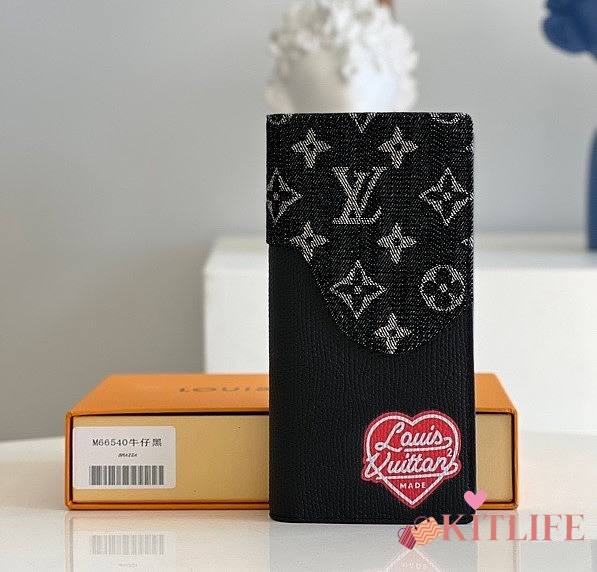 Kitlife Louis Vuitton Brazza Wallet Black Denim – M66540 - 10 x 19 x 2cm - 1