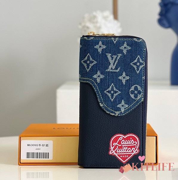 Kitlife Louis Vuitton Zippy Wallet Blue Denim– M63095 - 20×10cm - 1