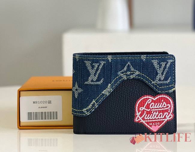 Kitlife Louis Vuitton Multiple Wallet Blue Denim – M81020 - 11.0x 9.0x 1.5 cm - 1