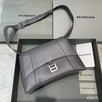 Kitlife Balenciaga Downtown Shoulder Bag Gray In Silver Hardware - 29X10X18cm