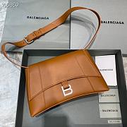 Kitlife Balenciaga Downtown Shoulder Bag Brown In Silver Hardware - 29X10X18cm - 1